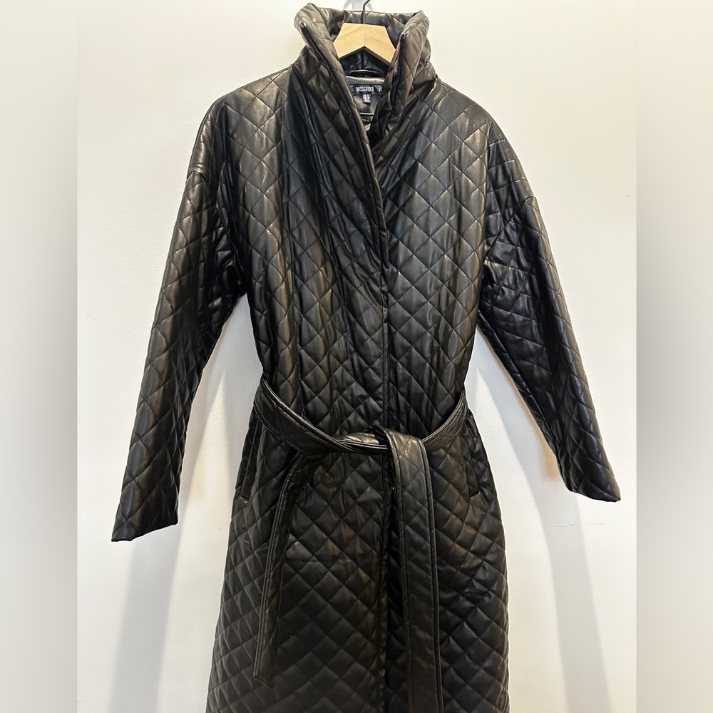 Missguided | Faux Leather Quilted Trench